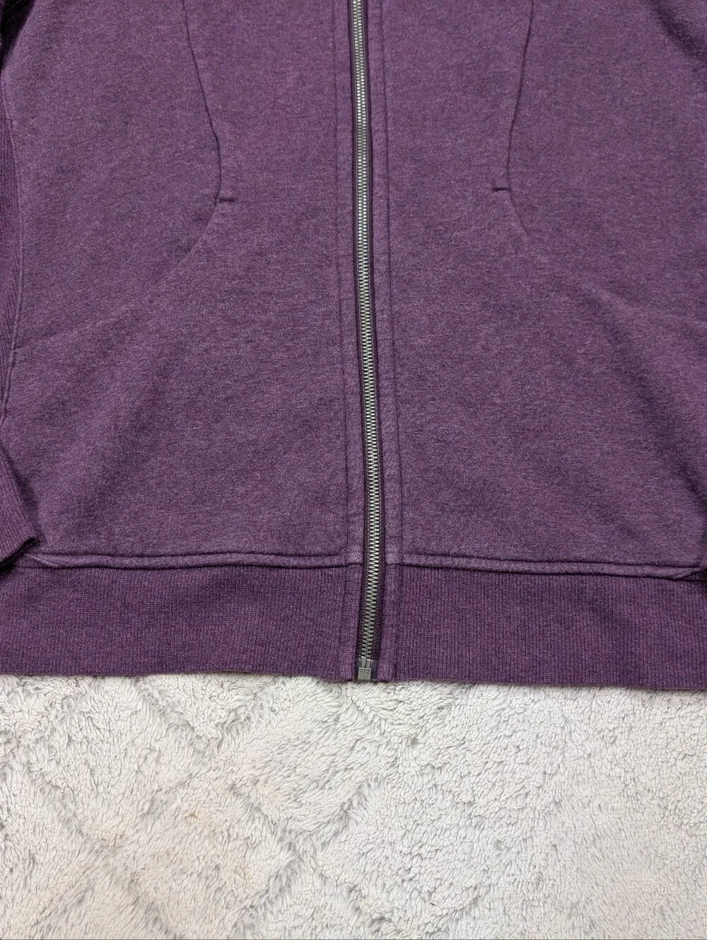 Lululemon Jacket Womens 10 Purple Magenta Scuba Hoodie Classic Cotton Fleece